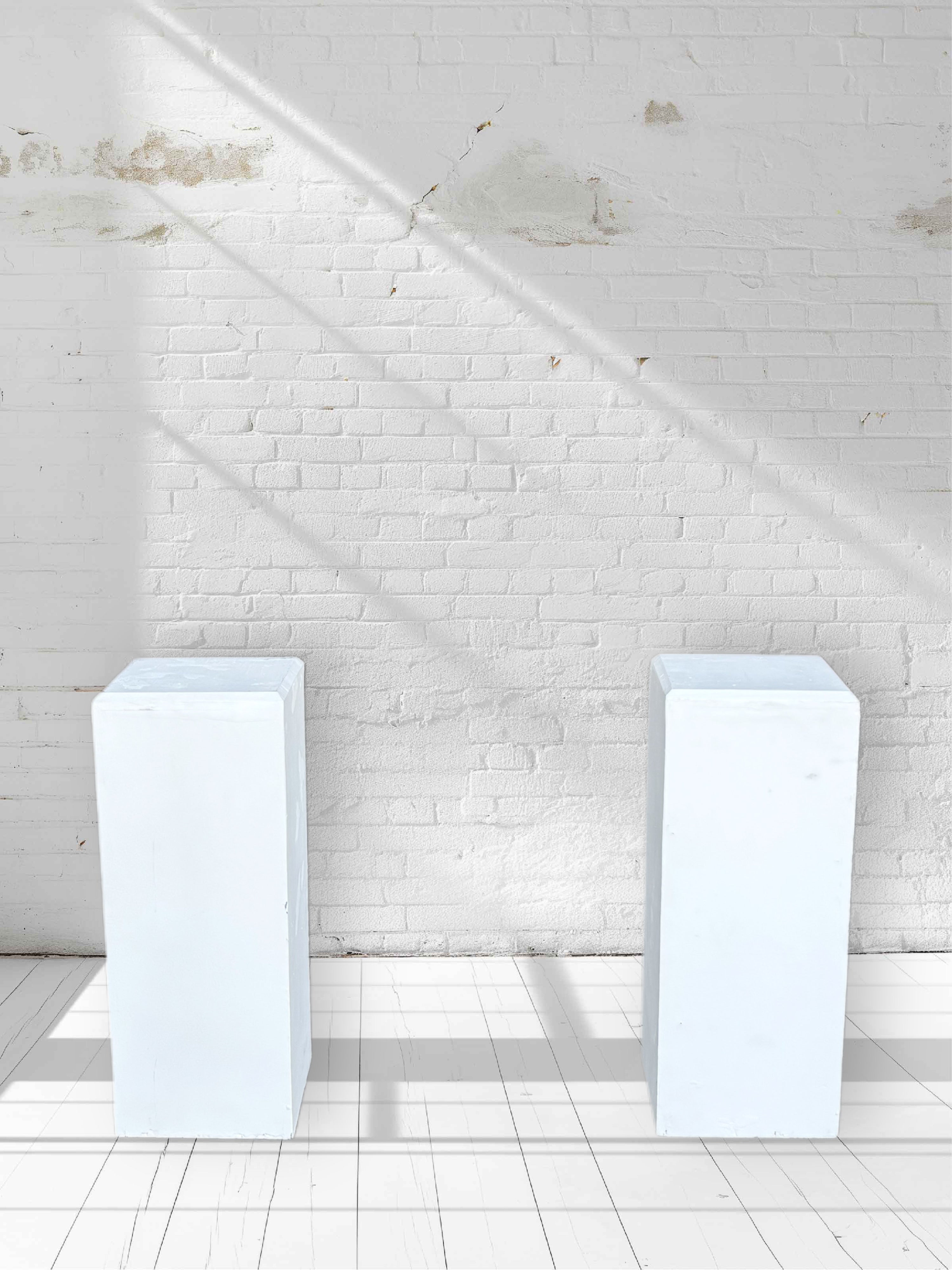 White Wood Pedestals (Medium)